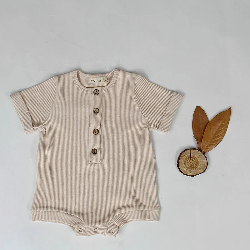 

Baby Rompers Summer Style Ribbed Cotton Baby Boy Girl Clothing Newborn Infant Cartoon Rabbit Short Sleeve Clothes 9-12-18-24M