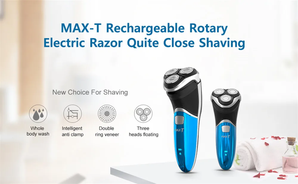 MAX-T 100-240 в перезаряжаемая электробритва 3D с тройным плавающим лезвием бритвенные бритвы уход за лицом для мужчин триммер для бороды