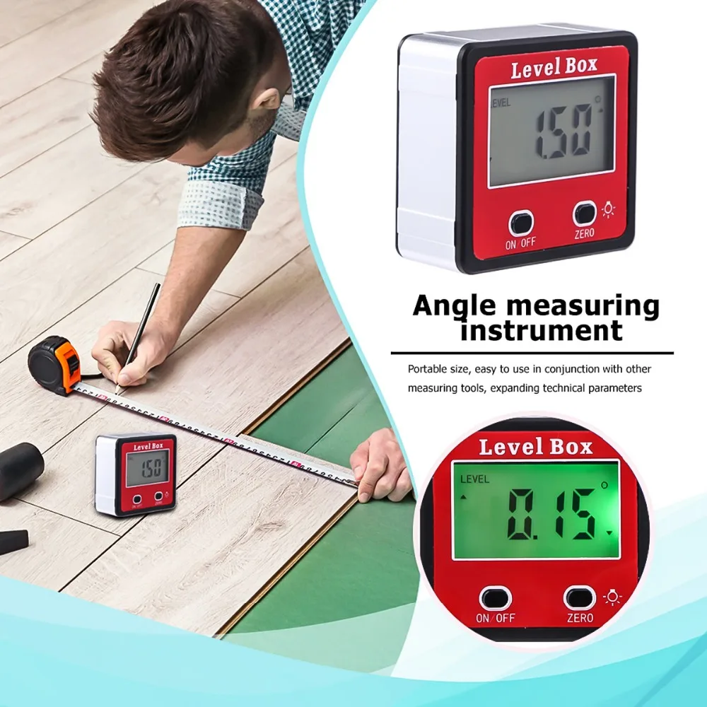 2-Key Digital Protractor Inclinometer Angle Finder Meter Gauge Electronic Level Box With Magnetic Base | Инструменты