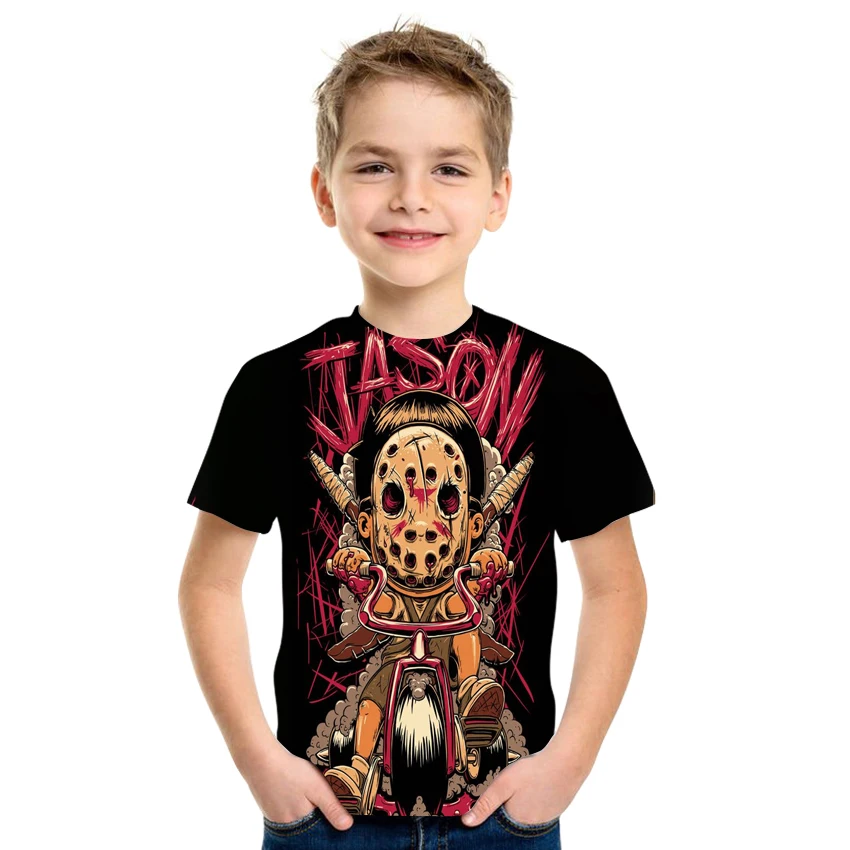 

2021 summer new 3D printed T-shirt boys and girls clothing milk silk high-quality short-sleeved fabric size 4T-16T