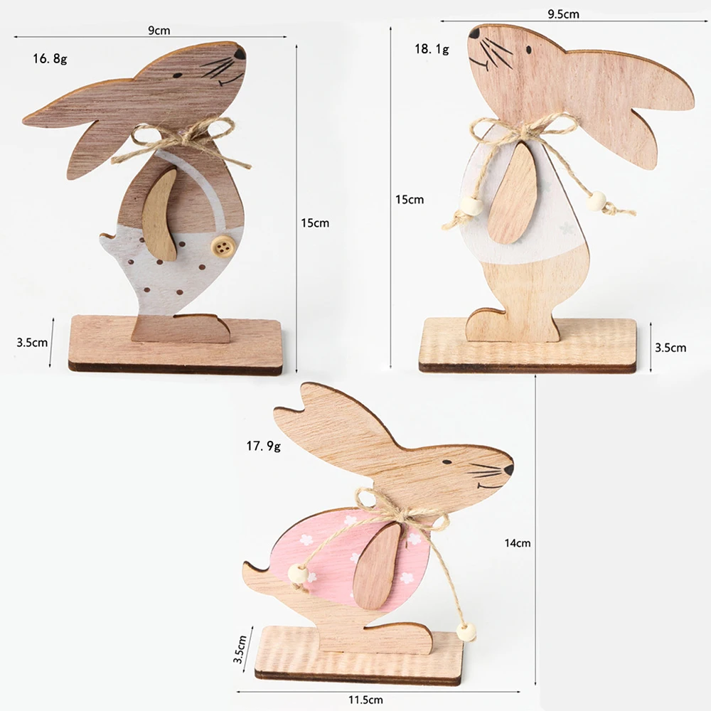 

Happy Easter Bunny Wooden Ornament Cute Rabbit DIY Crafts Easter Decorations for Home Easter Party Kids Gift Favor Supplies