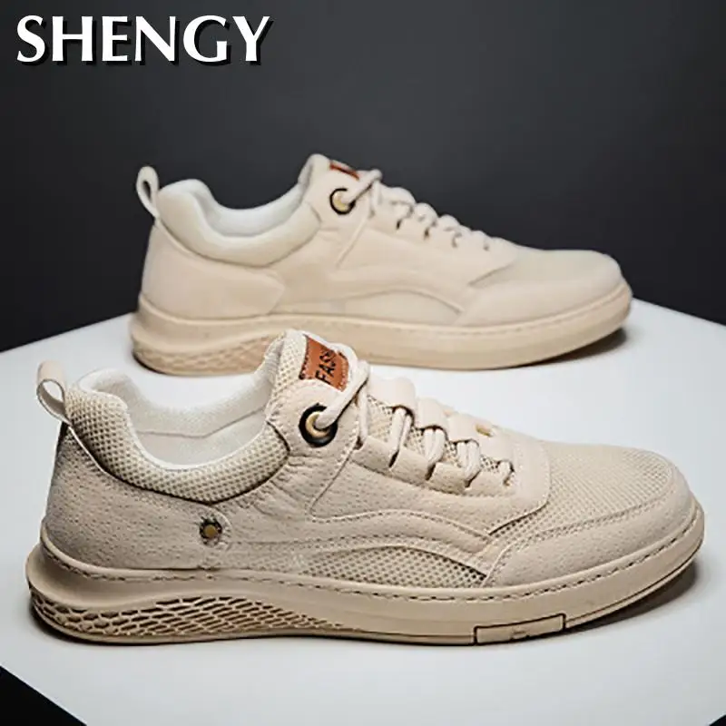 Новинка Летняя повседневная обувь Мужская дышащая сетчатая 2020men's Shoes Slats Lowtop