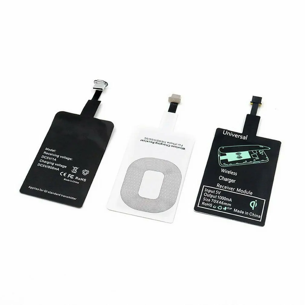 

Qi Беспроводное зарядное устройство, приемник, универсальный адаптер для зарядки, поддержка светодиодного микро USB типа C для iPhone 5 6 7 Android, инд...