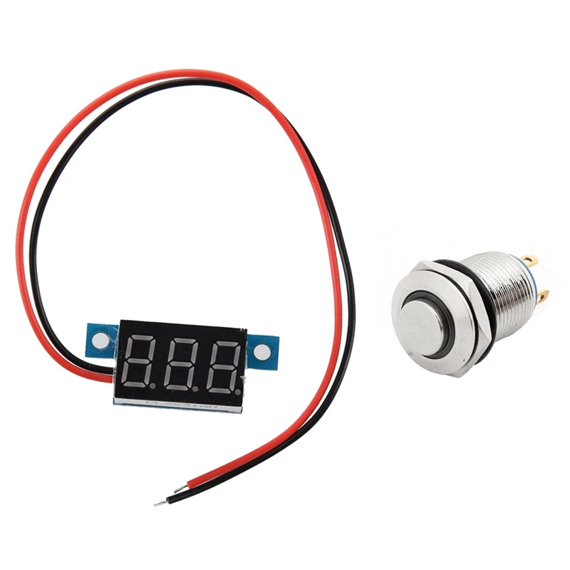 Миниатюрный Красный светодиодный цифровой вольтметр Панель 3 30 в и постоянный