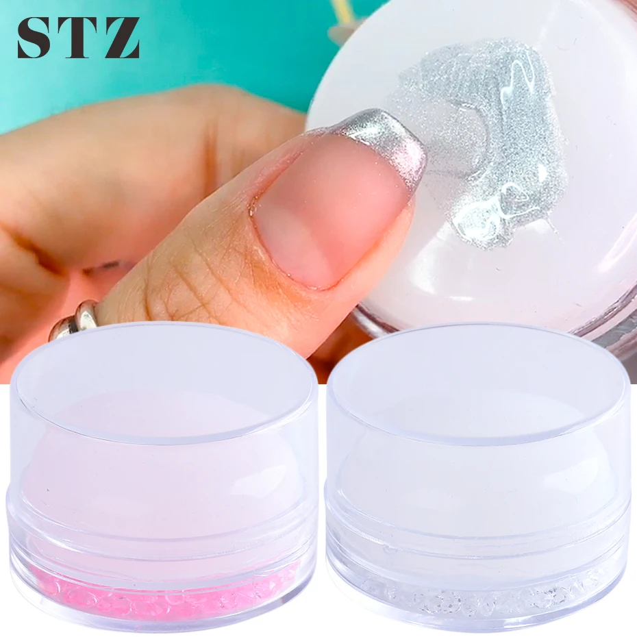 

STZ штамп для ногтей с крышкой молочный белый Силиконовый шаблон для ногтей штамповочный трафарет для самостоятельного маникюра инструмент...