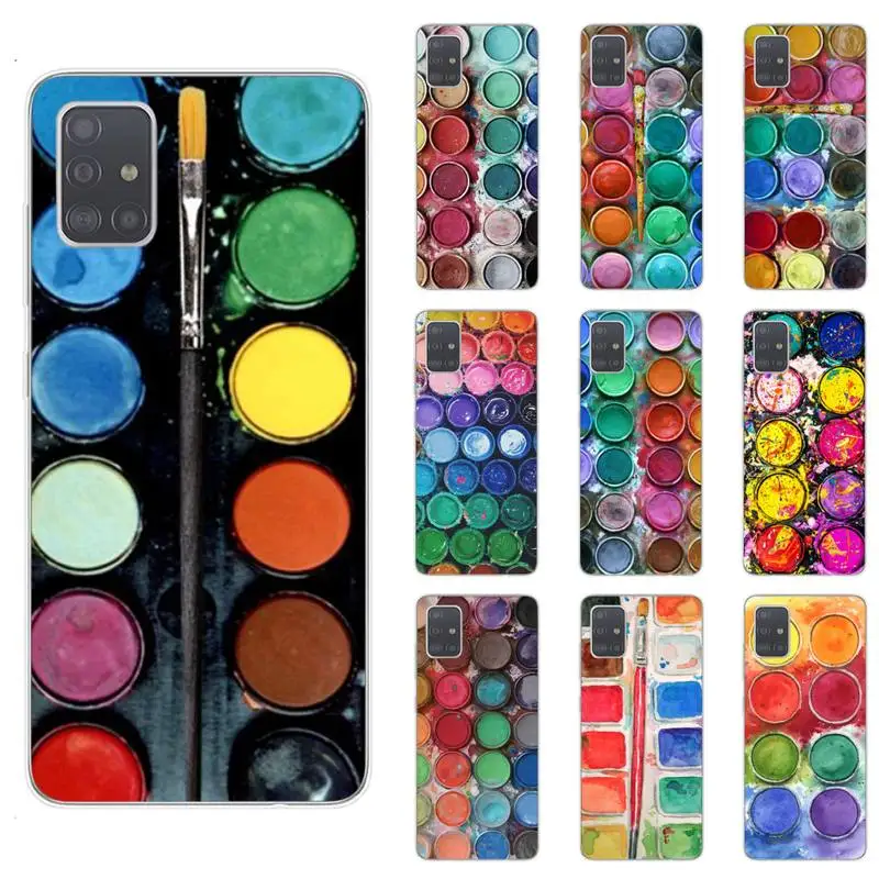 

Watercolors Set Paint Palette Box Phone Case For Samsung S4 S5 S6 S7 Edge S8 9 S10 Plus S20 Lite Fe Note20 A71 A21S Cover Fundas