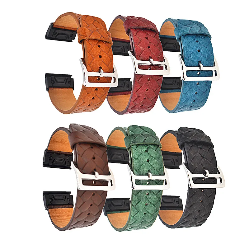 

26MM Garmin Luxury Genuine Leather Band Quick Release Strap for Fenix 3 Replacement Wristband for Garmin Fenix 6x/5X/Fenix 3 HR