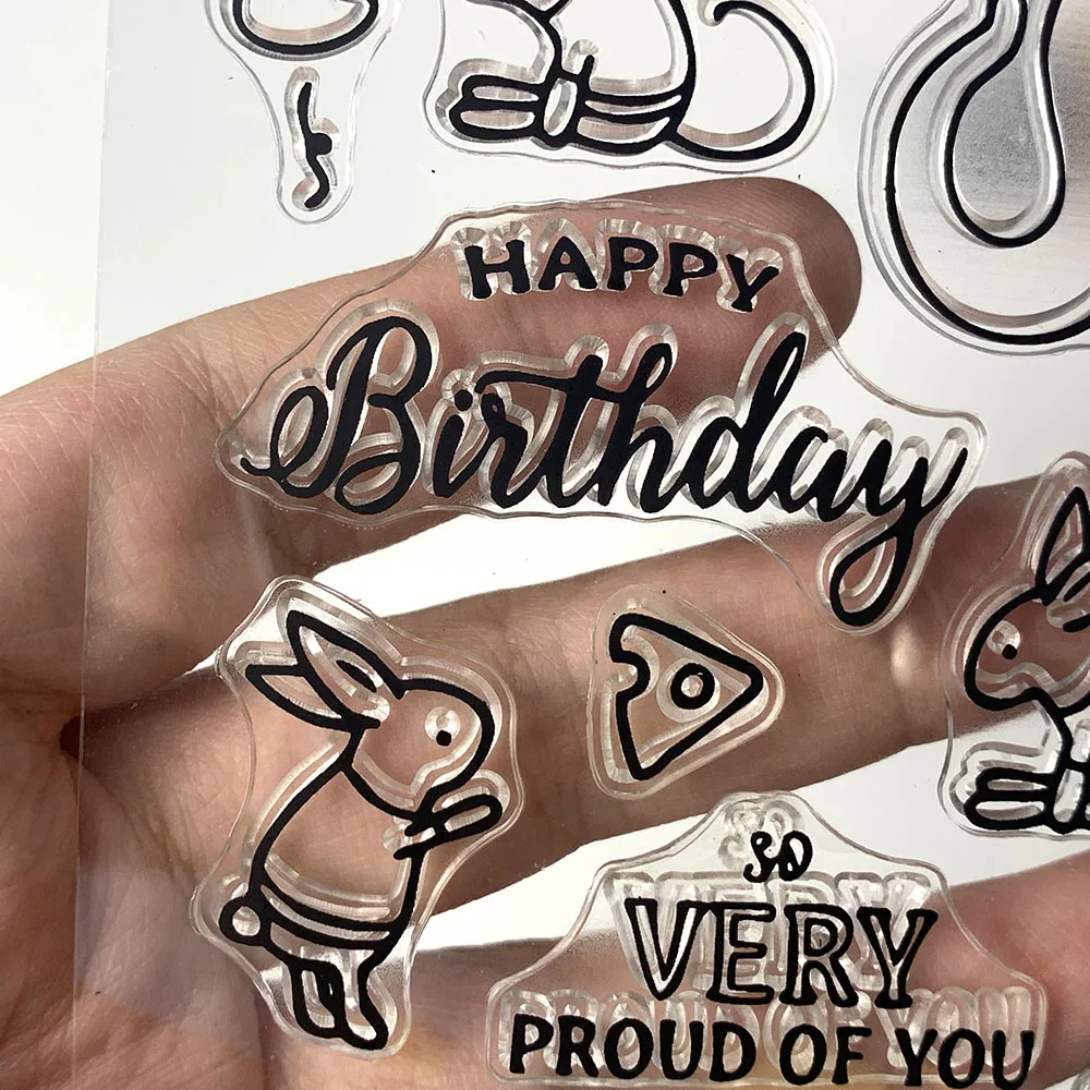 Мультфильм кролик завод прозрачный силиконовый печать для DIY Скрапбукинг фото