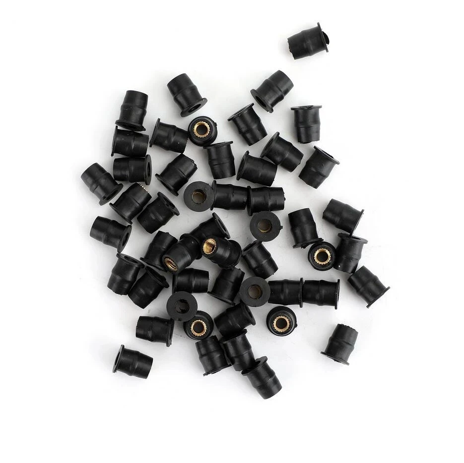 

50PCS M5 M6 Nut Windshield Motorcycle Metric Rubber Wind Screen Fairing Well Screw For Auto Motorbike Off-road