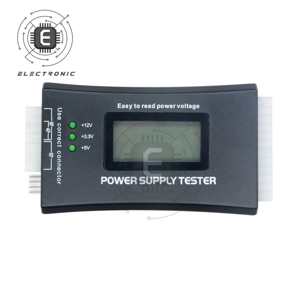 

Тестер электропитания с ЖК-дисплеем на 20/24 контактов для ПК, мощный диагностический тестер ATX для измерения напряжения