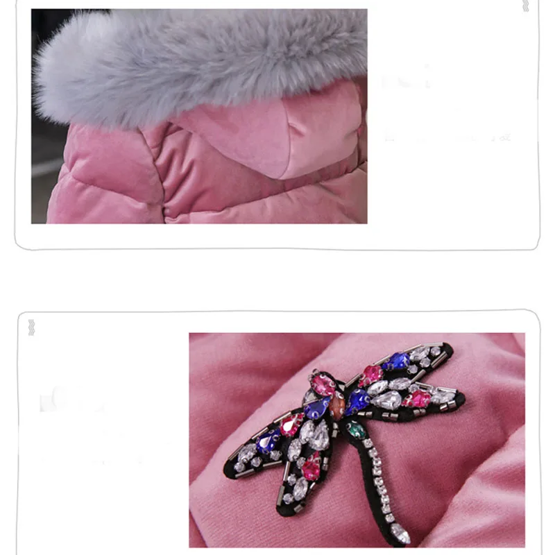 Пуховик детский зимний хлопковый с капюшоном для девочек |