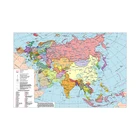 Необработанная карта Азии, Европа, политическая дистрибьюция на русском языке, 59*42 см, маленький размер, холст, карты мира, Декор, Ретро плакат и принты