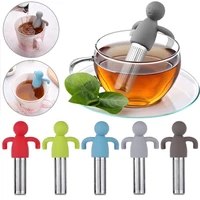 1pc little man shape silicone tea strainer with tea infuser filter for brewing tea bags tea cup decoration tea infuser