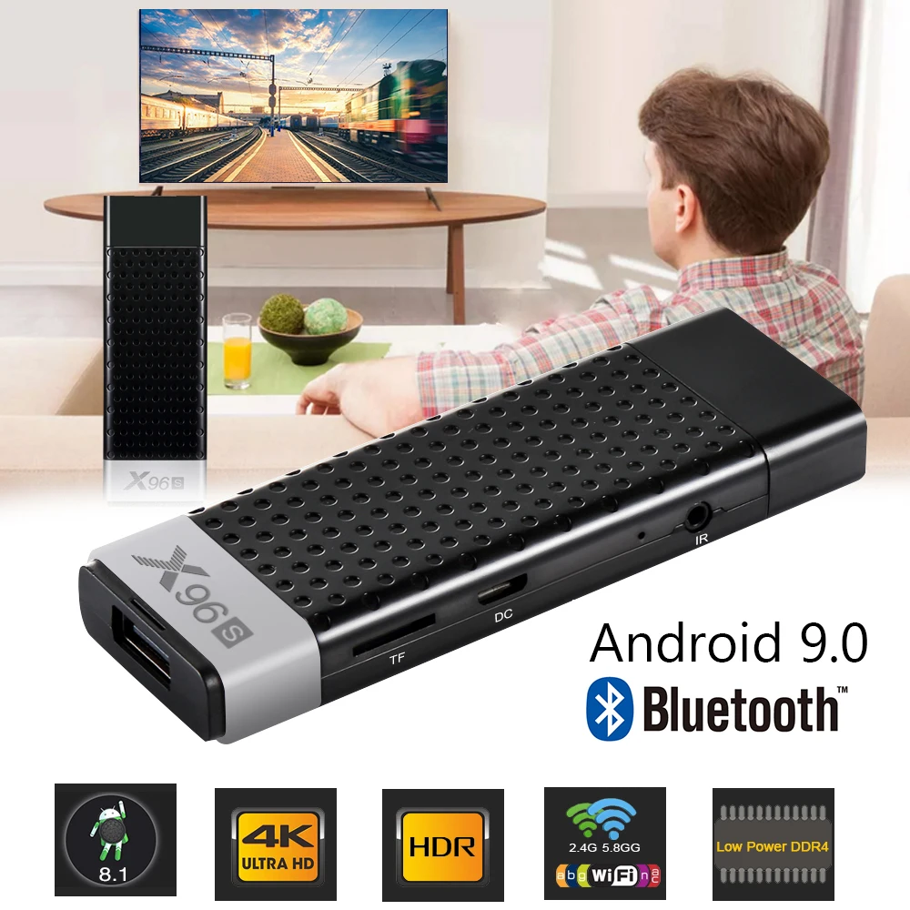 X96S ТВ приставка Android 9 0 2 ГБ/4 ГБ ОЗУ 16 Гб/32 четырехъядерный процессор Amlogic S905Y2 64 бит