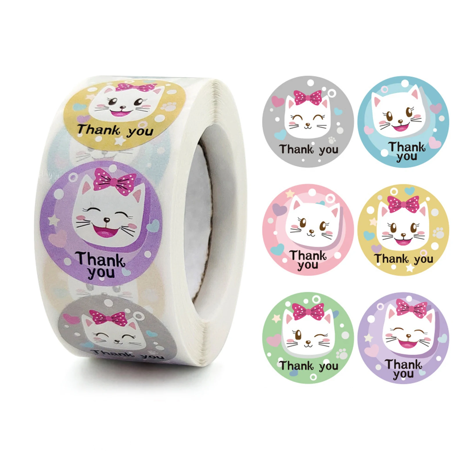 

2.5cm 500pcs/Roll Kids Cartoon Animal Sticker Roll Stickers Round Teacher Encouragement Motivational Lable Sticker for Teacher