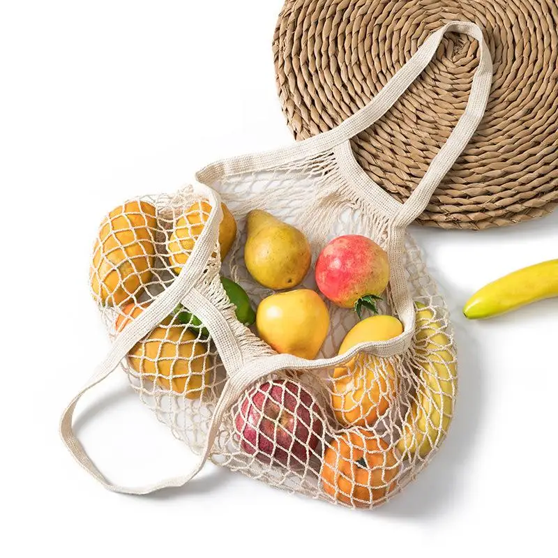

Портативные многоразовые сумки для продуктов, сумка для фруктов и овощей, моющаяся хлопковая сетчатая сумка-Органайзер на шнурке, сумка-тоу...