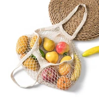 portable net bag shopping mesh bags for fruit vegetable washable storage eco friendly handbag cotton foldable bag for shopping