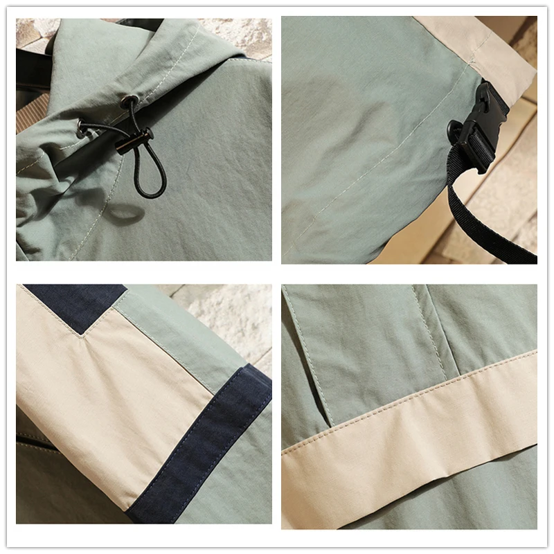 JDDTON весенне осенние мужские куртки с капюшоном контрастного цвета ветровка