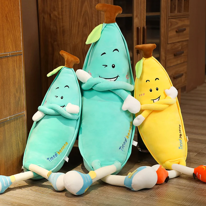 

Cartoon Sports Big Banana Long Pillow Cross Stitch Doll Plush Toy Soft Cushion Kids Birthday Gift Home Decoration 80-110cm