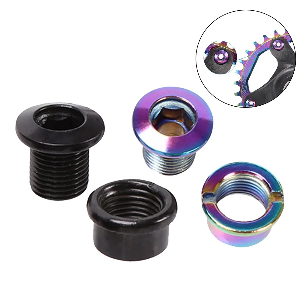 

5PCS M8x8 Bike Chainring Crank Bolts Aluminium Alloy Bicycle Crankset Screws MTB Road Bicycle Plate Dental Plate Screws Colorful