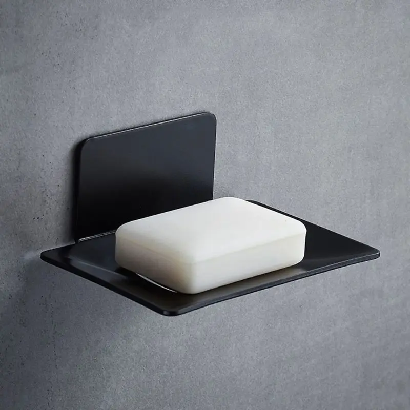 

28EB Stainless Steel Bathroom Soap Dish Wall Mounted Hole Free Storage Rack Toilet Soap Container Box Home Soap Tray Holder