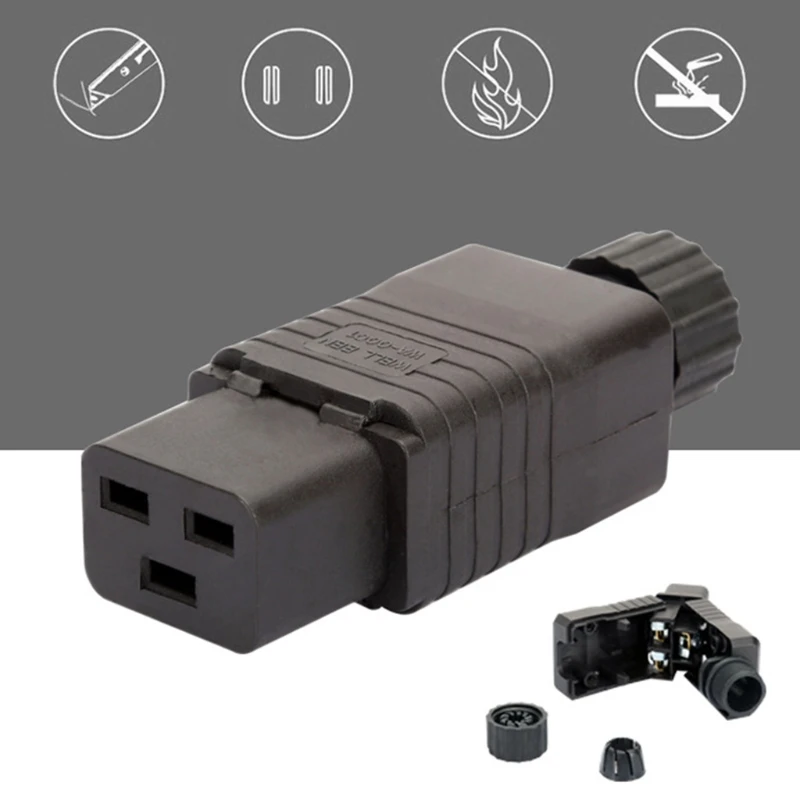 

C5AE IEC PDU UPS 16A 250VAC 320 C 19 plug, IEC C19 DIY plug conector Rewirable Socket