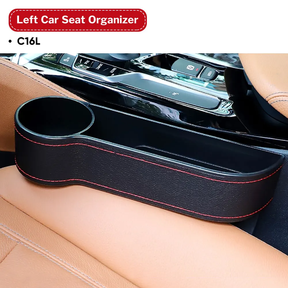 Left Seat Organizer Deelife органайзер для автомобильных сидений, зазор, карман из искусственной кожи, щелевая коробка для хранения с 2 USB зарядным устройством, авто Универсальный для водителя пассажира - Название цвета: Left Seat Organizer