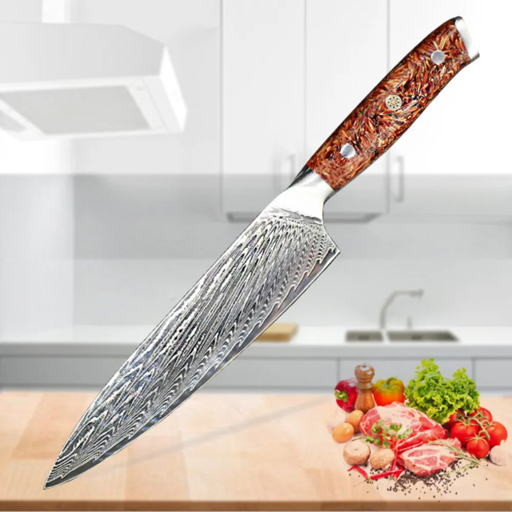 Кухонные ножи CL -W12 67 слоев vg10 нож шеф-повара из дамасской стали овощной Мясник Gyuto