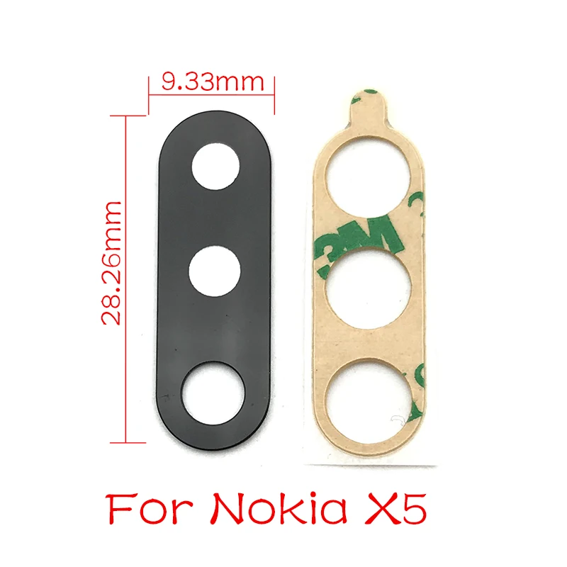 Стеклянная задняя крышка камеры для Nokia 5 6 8 7 Plus X5 X6 X7 с клейкой наклейкой запасные