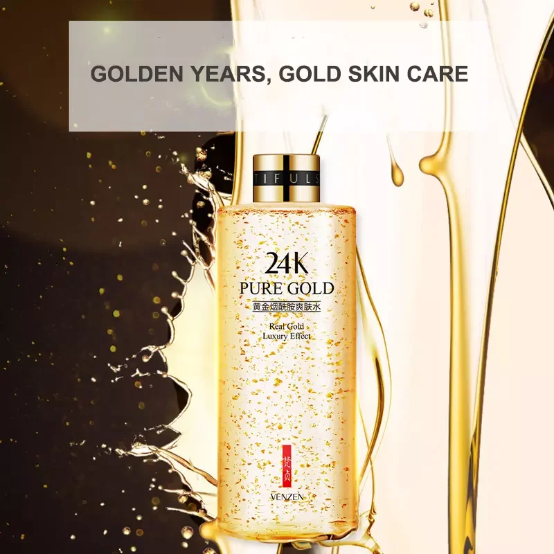 

300ml 24K Gold Nicotinamide Face Toner Moisturizing Oil Control Shrink Pores Anti Aging Acne Facial Tonic Skin Care Products