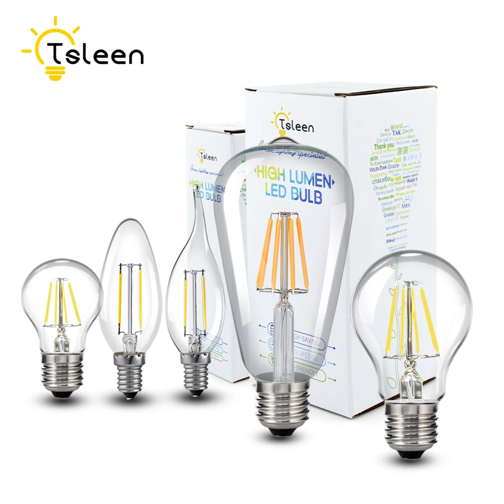 

Светодиодная лампа в виде свечи с регулируемой яркостью, винтажный светильник с нитью накаливания для люстры, стеклянсветильник оссветиль...