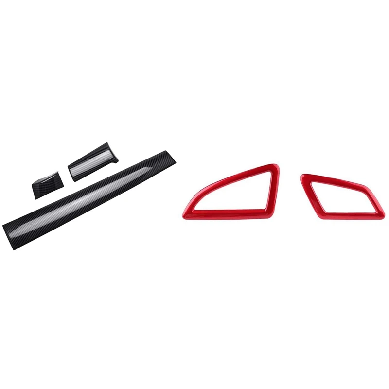 

3Pcs Front Center Control Dashboard Stripe Trim With Dashboard Air Vent Cover Sticker For 10Th Gen Honda Civic 16-20