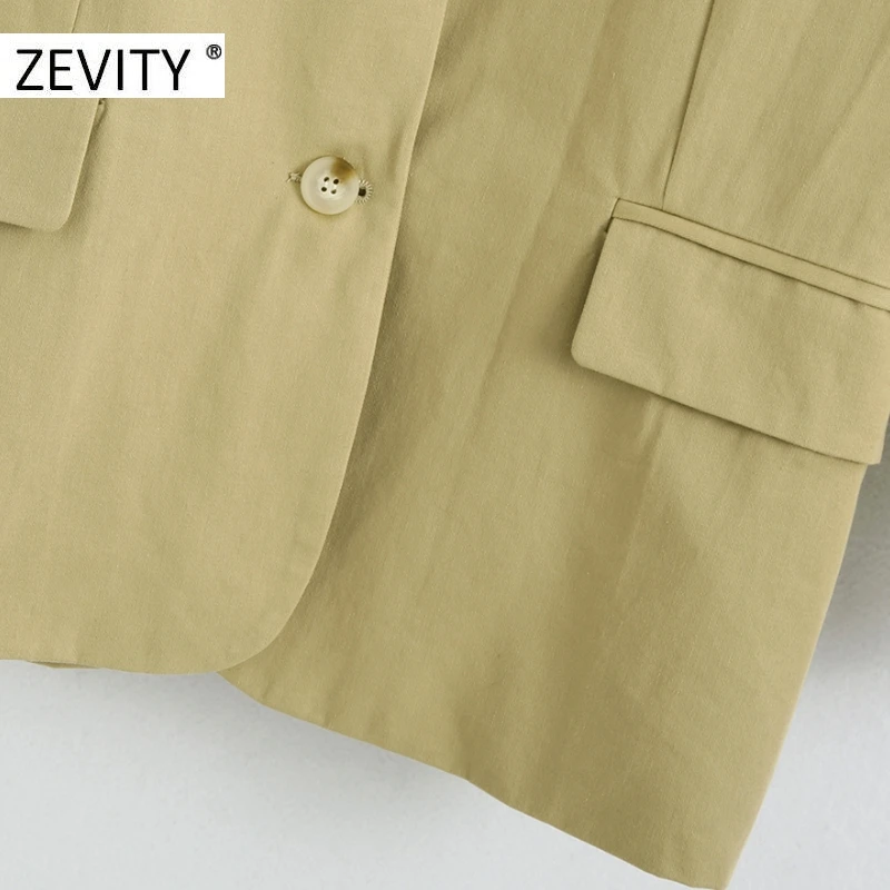 

Zevity New women fashion vacation style leisure blazer female notched collar long sleeve causal stylish outwear coat tops CT583