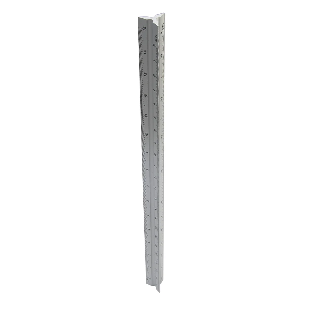 

30cm Engineer Architect Technical Scale Silver Aluminum Alloy Accurate Clear Ruler Triangle