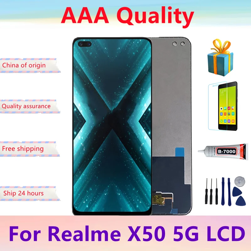 

100% Test Original Display Replace 6.57" For Realme X50 5G RMX2144 LCD Touch Digitizer Screen Panel Assembly