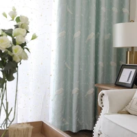 simple and modern fresh elegant bird white silk jacquard velvet embroidery curtains for living room bedroom high shading rate