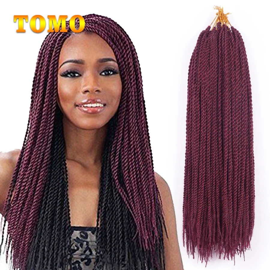 

TOMO 30 корней Сенегальские твист вязанные крючком волосы пряди Омбре синтетические плетеные волосы для наращивания длинные и короткие черны...