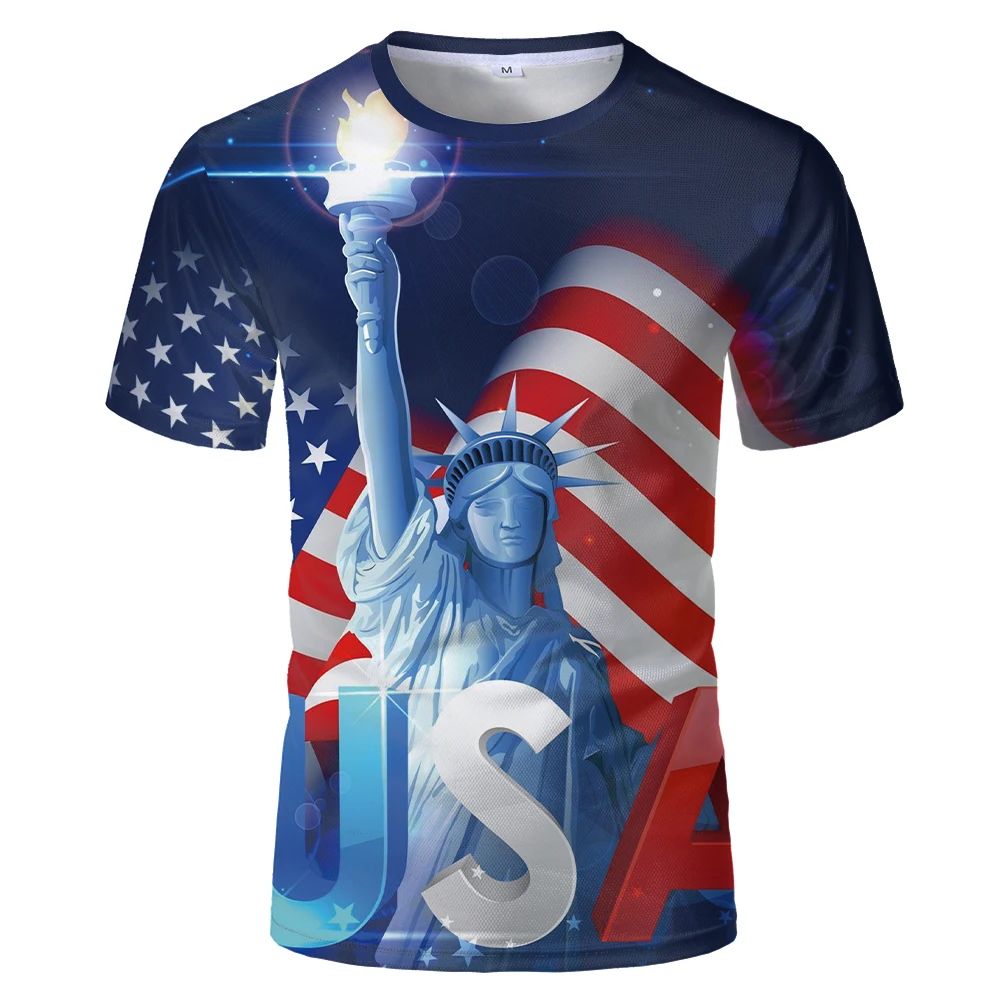 Футболка с американским флагом для мужчин и женщин Сексуальная футболка 3d