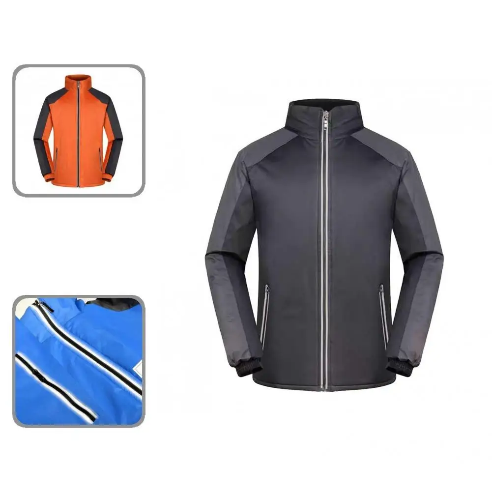 

Cardigan Great Elastic Cuff Outdoor Coat Reflective Stripe Outdoor Coat Long Sleeve for Skating