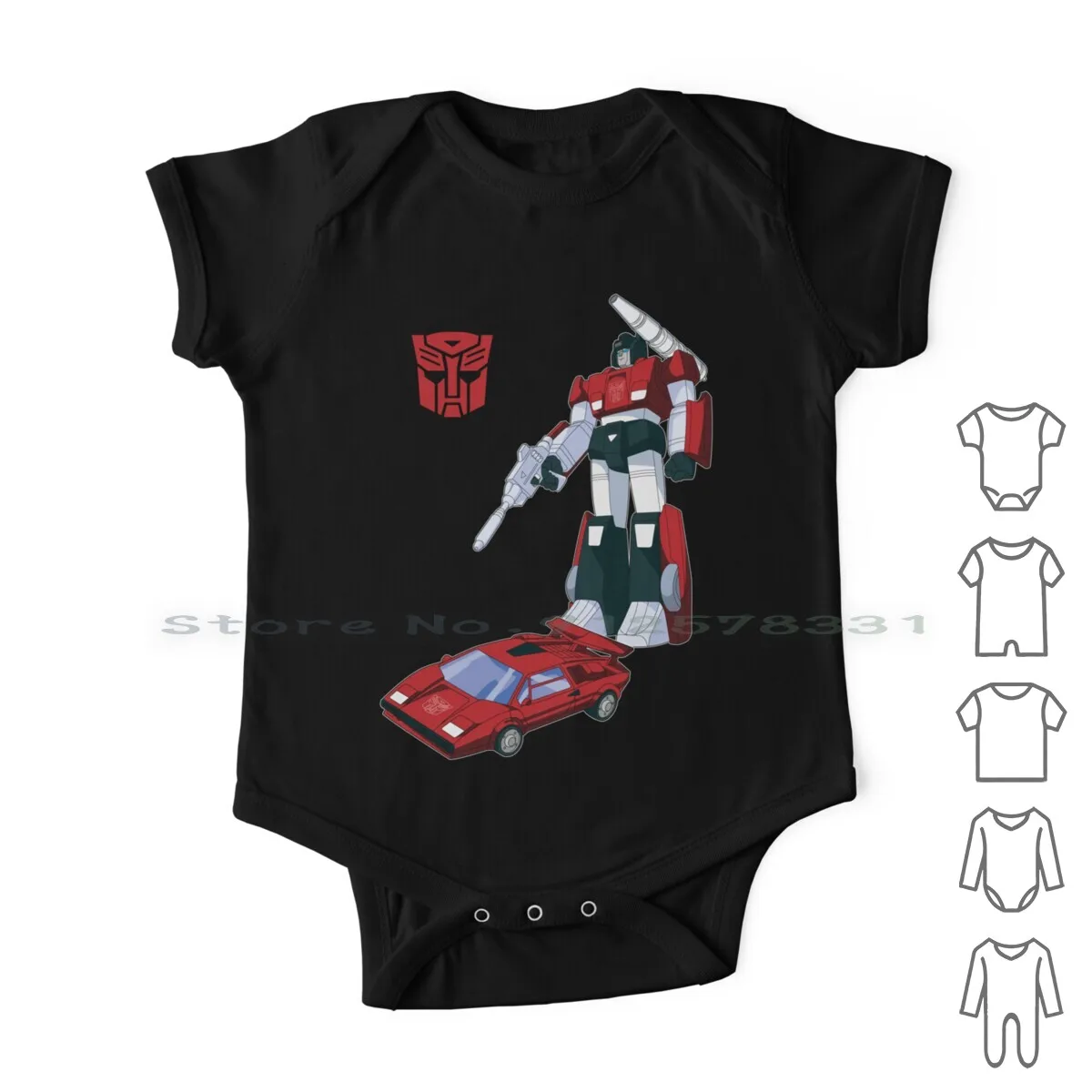 

Sideswipe ( Dark Coloured T Shirts ) Newborn Baby Clothes Rompers Cotton Jumpsuits Sideswipe Countach Sports Supercar G1 Gen1