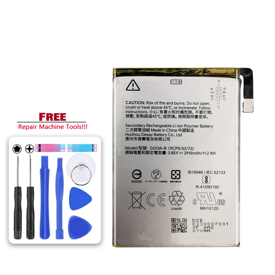 

Original Kikiss G013A-B 2915mAh Battery For HTC GOOGLE PIXEL 3 G013B G013A PIXEL3 Bateria Batteries