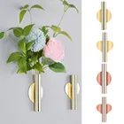 Креативная настенная ваза из нержавеющей стали, настенный держатель, цветочный горшок для гостиной, входная настенная ваза с цветами, украшение для дома, 4 цвета