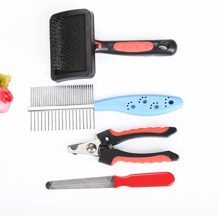 

Pet Comb Cat Cleaning and Beautifying Dog and Dog Supplies Four Sets of Pet Supplies Accessories Grooming Scissors Dog Grooming
