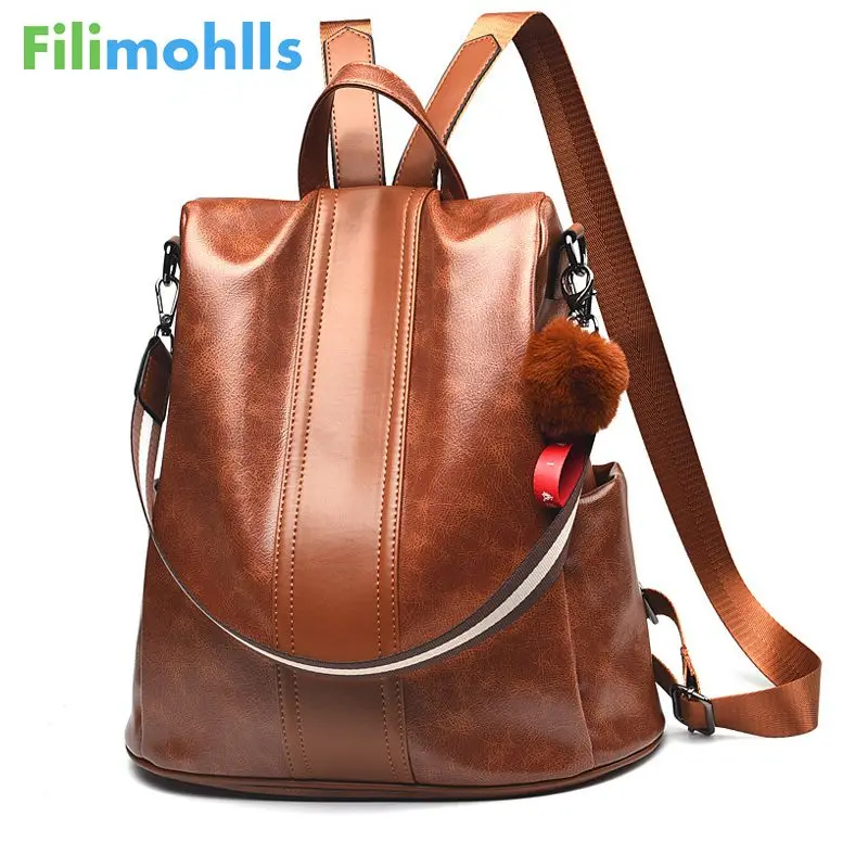 

2022 Anti Theft Backpack Mochila Feminina Vintage Bagpack School Leather Bags For Women's Back Pack Backpack Women S2045