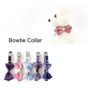 Cute Dog Bowtie Collar Cotton With Bell Bowknot Adjustable Puppy Kitten Necklace Fruits Pattern Cat Rabbit Spitz Pet Accessories