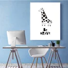 Картина на холсте в скандинавском стиле с изображением мультяшных животных, Декор для дома, милый плакат, набор для печати, Настенная картина в минималистическом стиле для спальни, гостиной