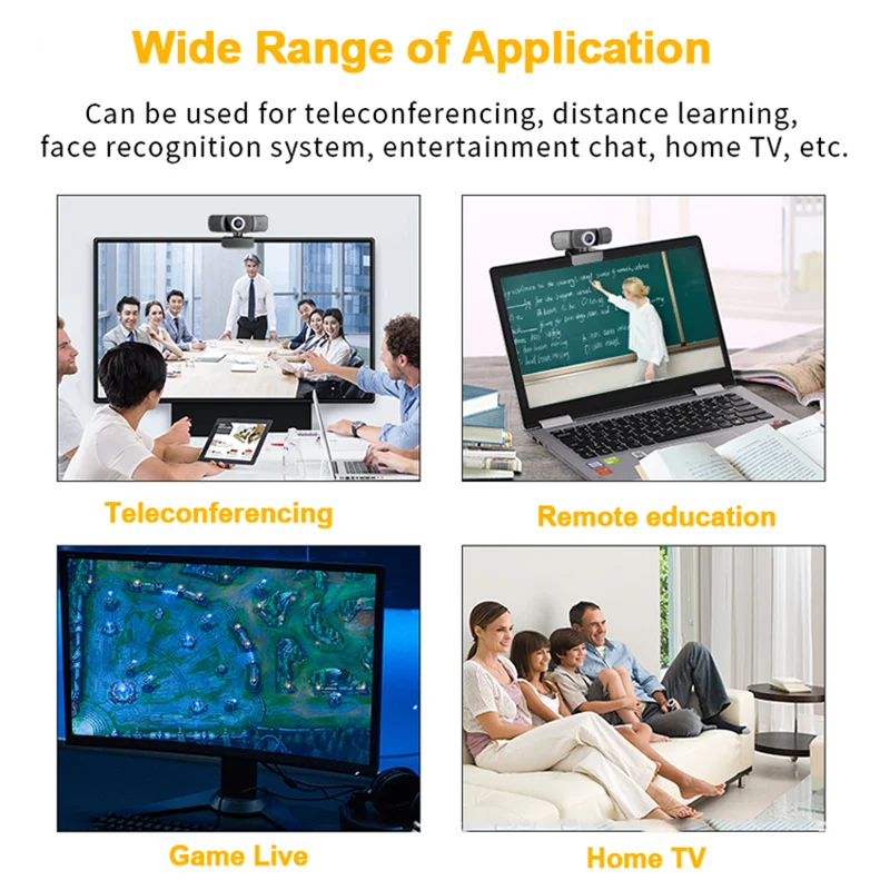 

HD 1080P USB Webcam 2.0 Web Camera Wide Compatibility Focus Computer Laptop Webcams Camera With Noise Reduction Microphone