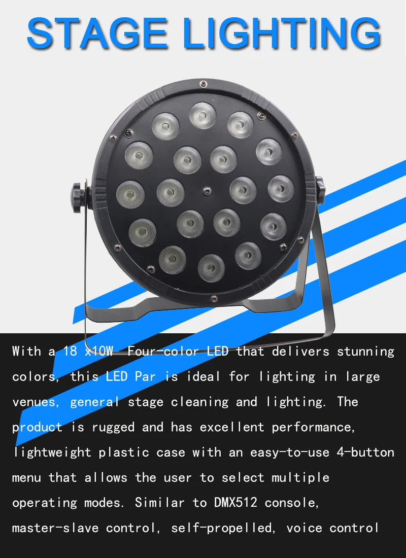 8 шт./лот 18 pcs12W светодиодные лампы RGBW 4 в 1 18*12 Вт ABS Par Led DMX512 дискотечное освещение