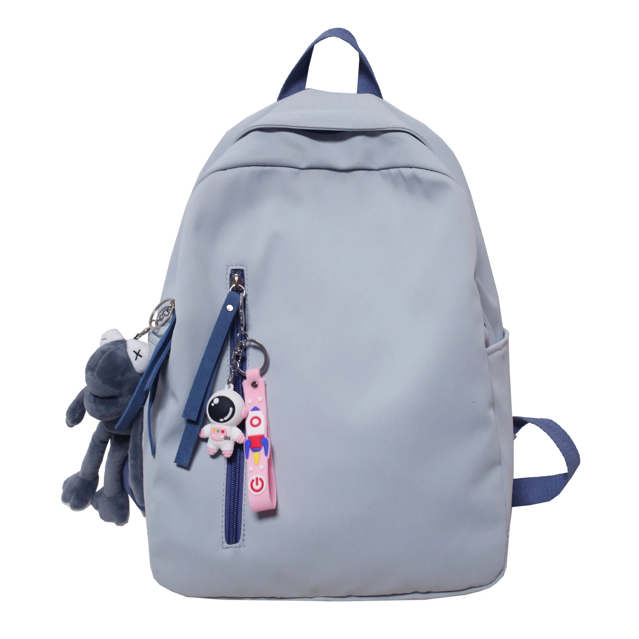 

2021 Women Girls Backpack New Female high quality Large Capacity Nylon Shoulder School Simple cute solid color Bag For Sale