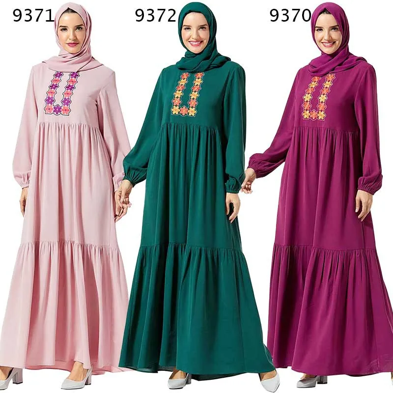 Повседневное мусульманское платье макси с вышивкой Abaya, хиджаб, длинный халат, платья, кимоно, Baju, Eid, Ramadan, арабский, исламский, Caftan, Baju